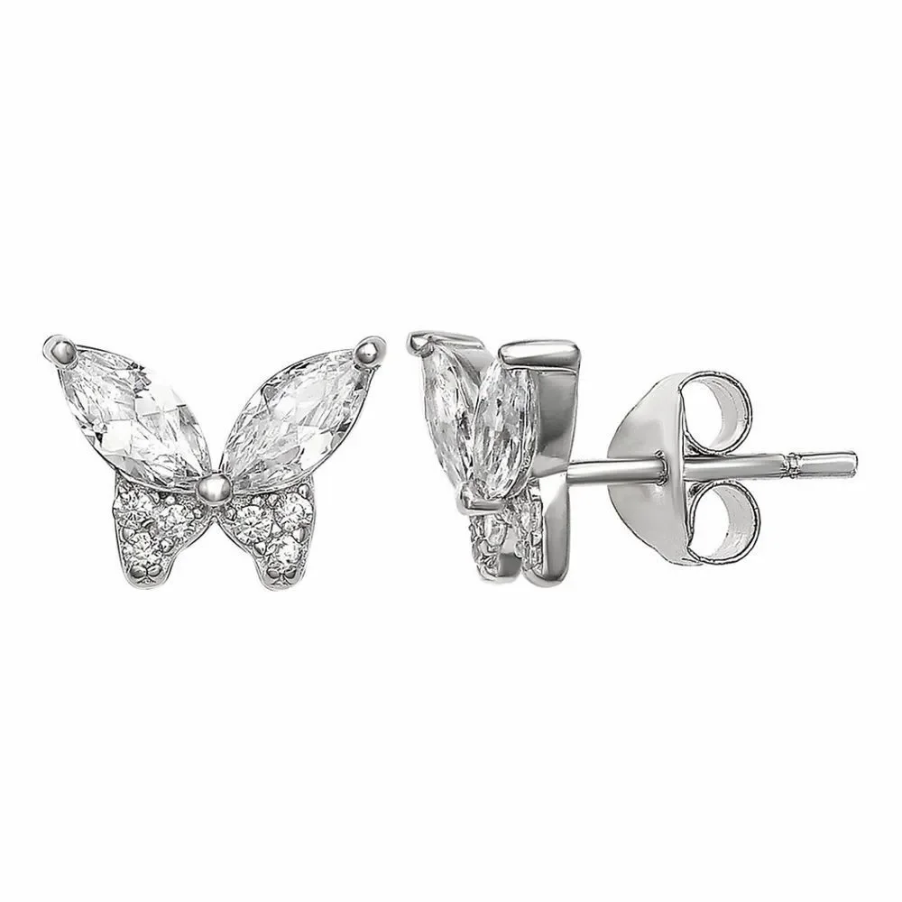 Primrose Cubic Zirconia Butterfly Stud Earrings